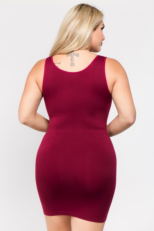 Seamless Slip Dress - Burgundy