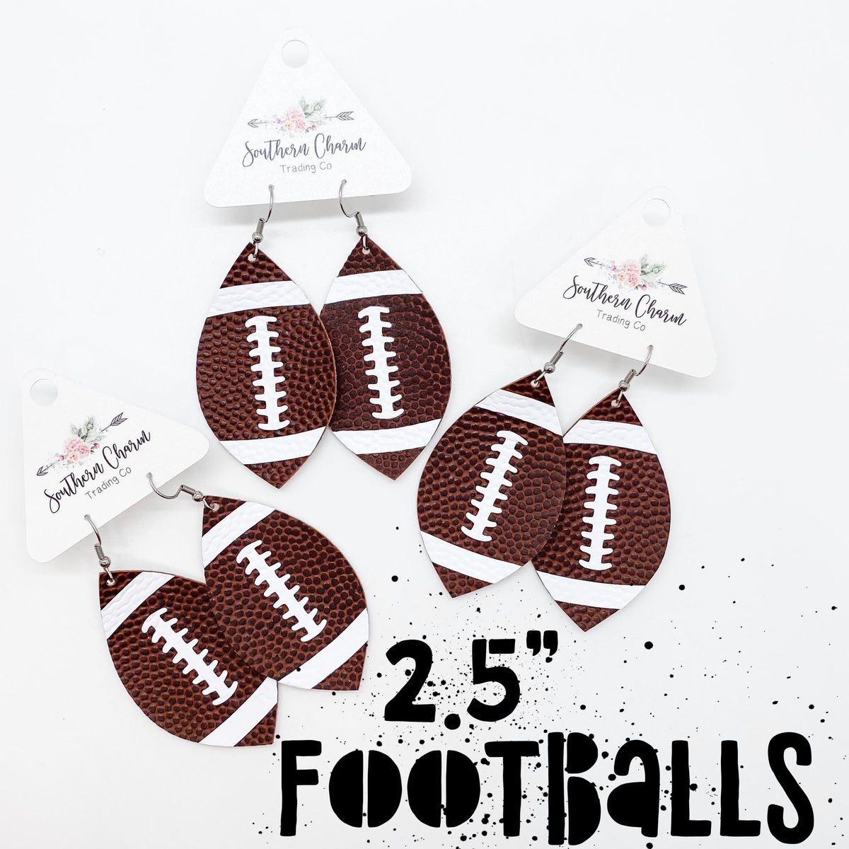 2.5" Football Earrings