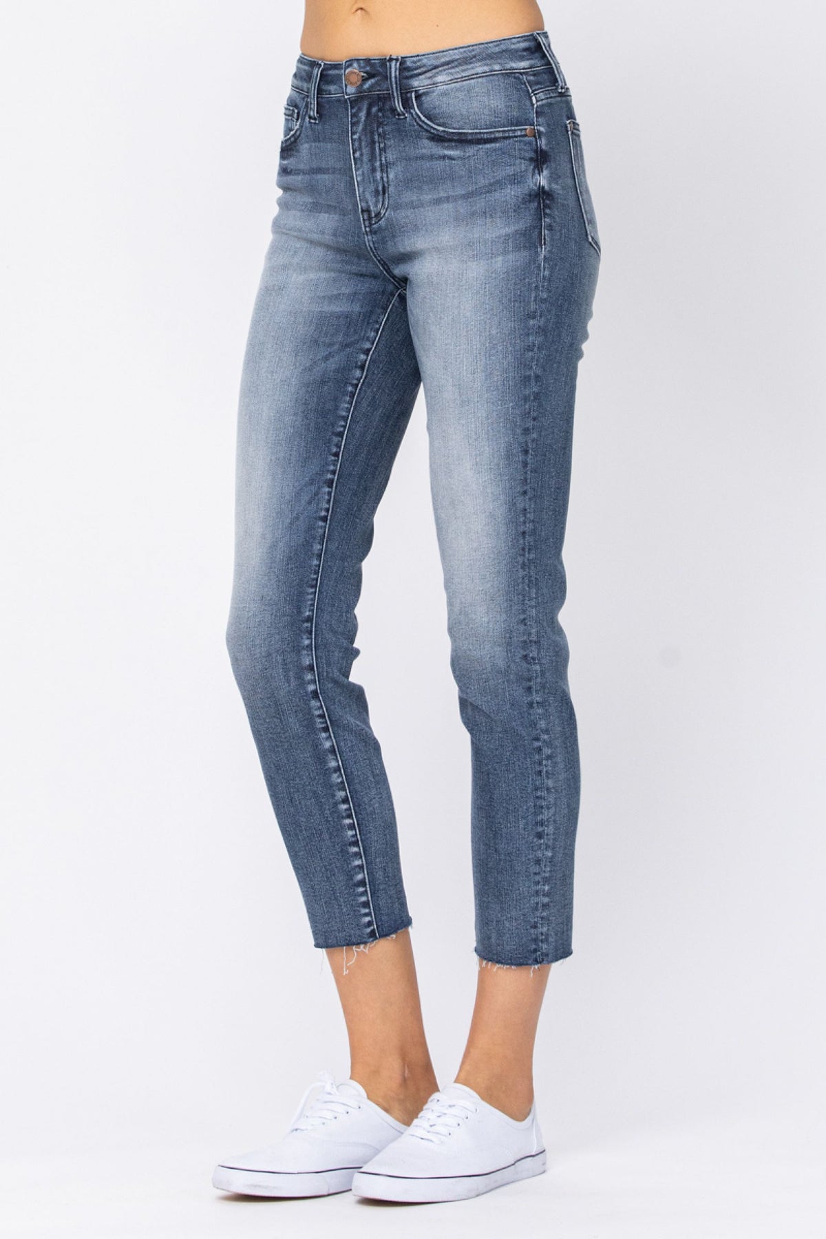 Judy Blue Relaxed Raw Hem Jeans