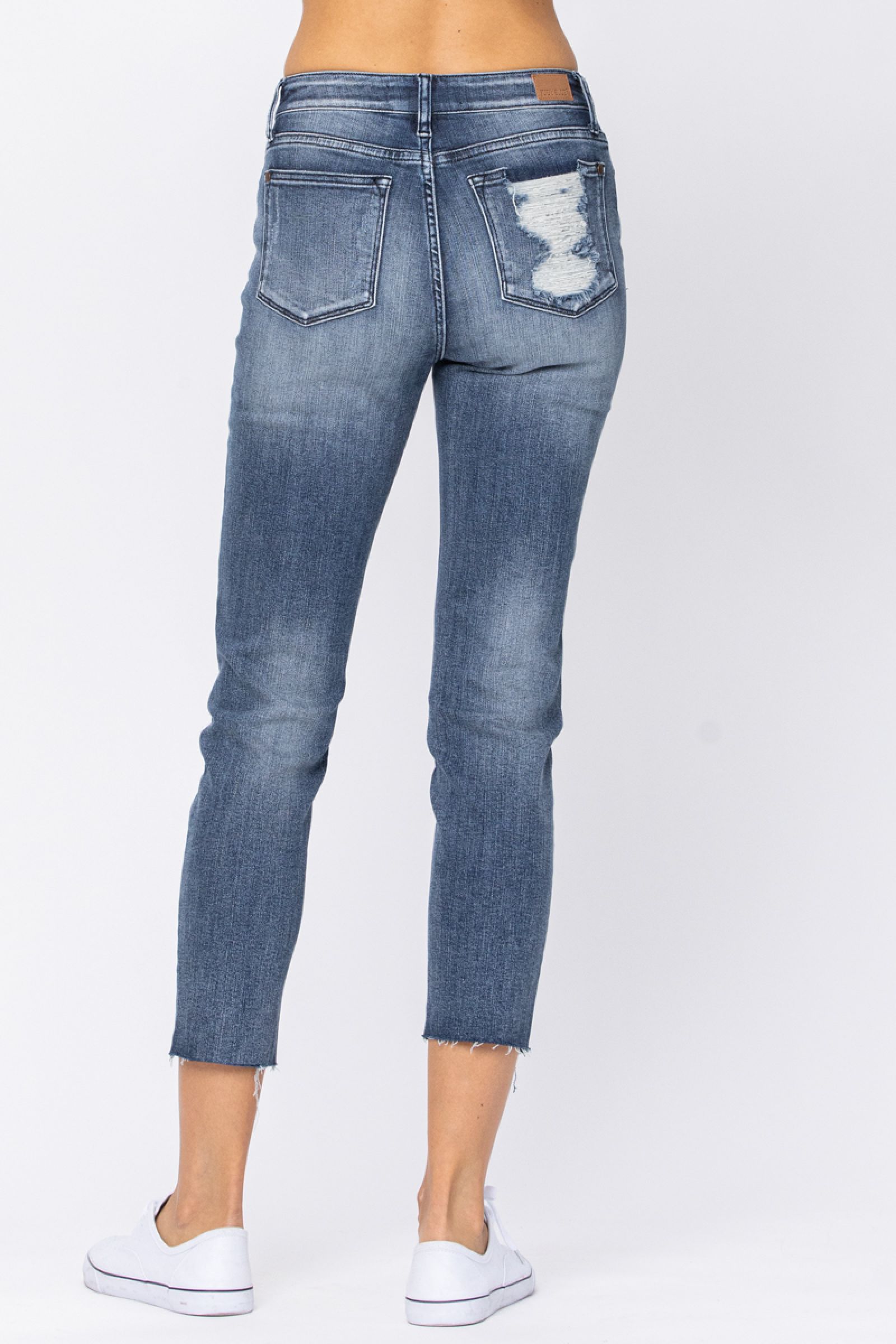 Judy Blue Relaxed Raw Hem Jeans