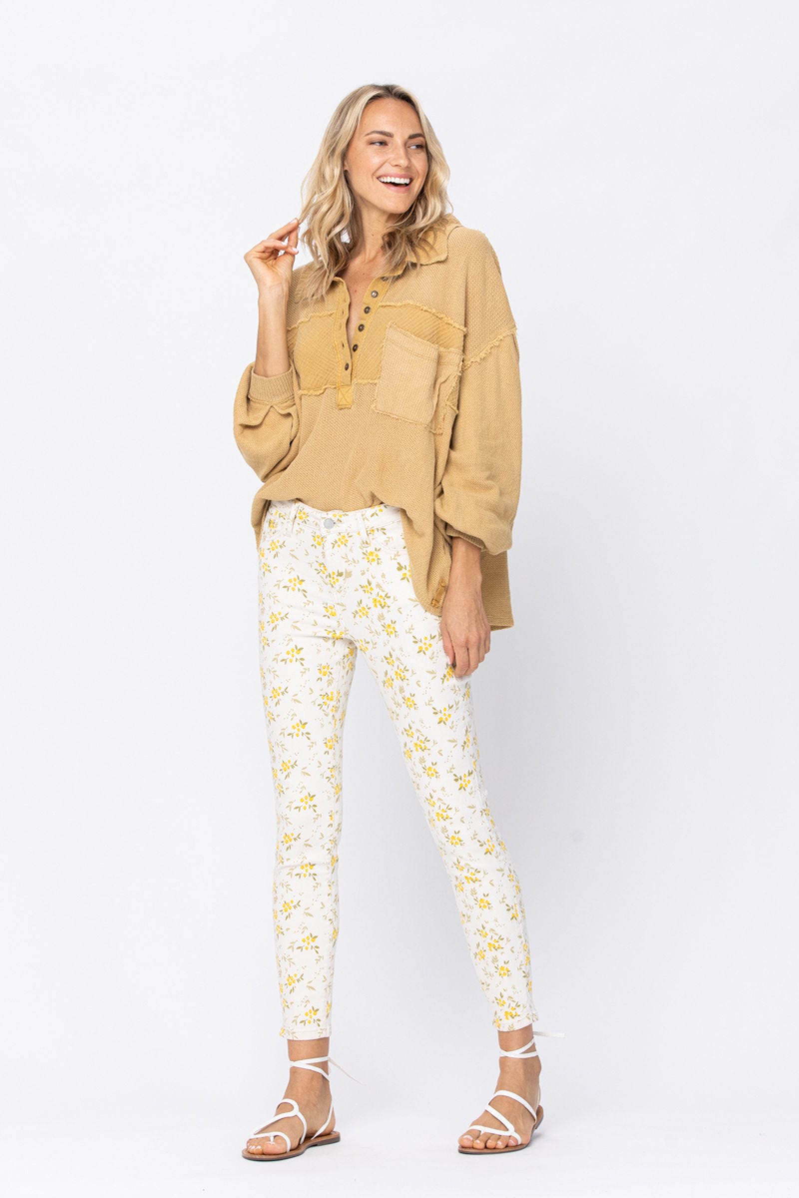 Judy Blue Floral Print Skinny Jeans