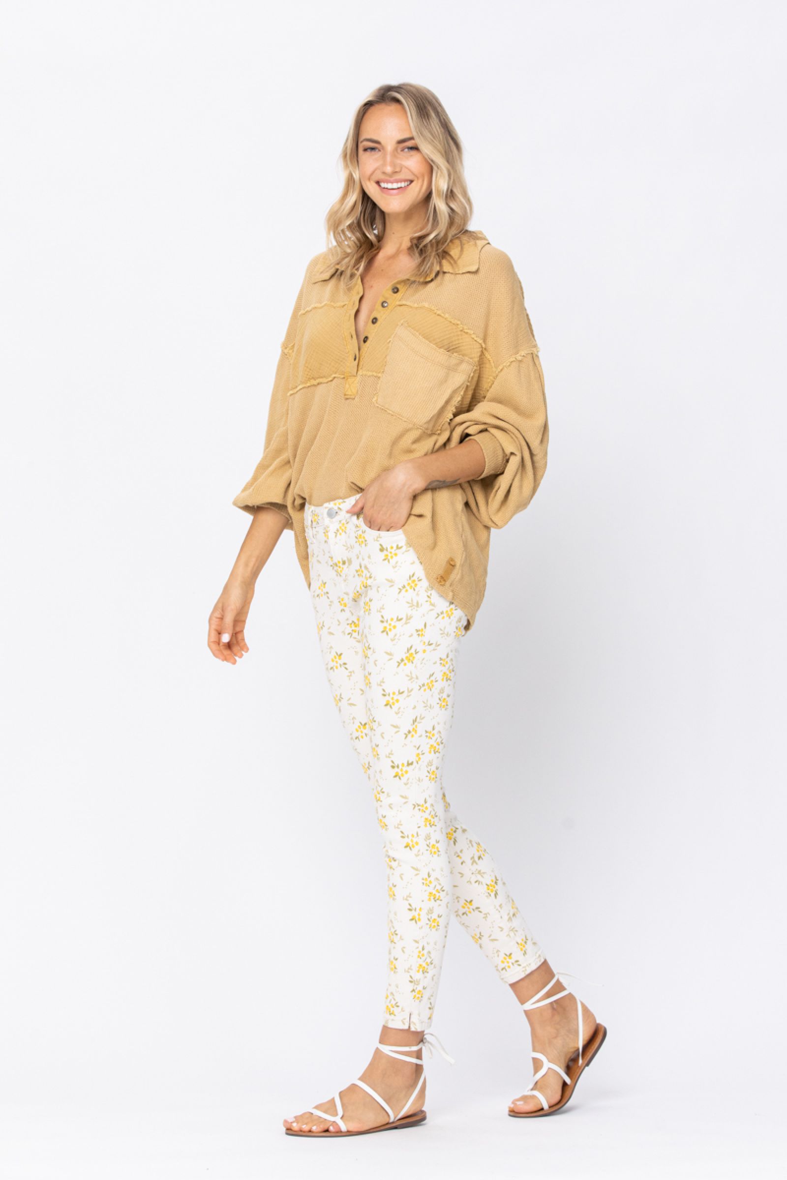 Judy Blue Floral Print Skinny Jeans
