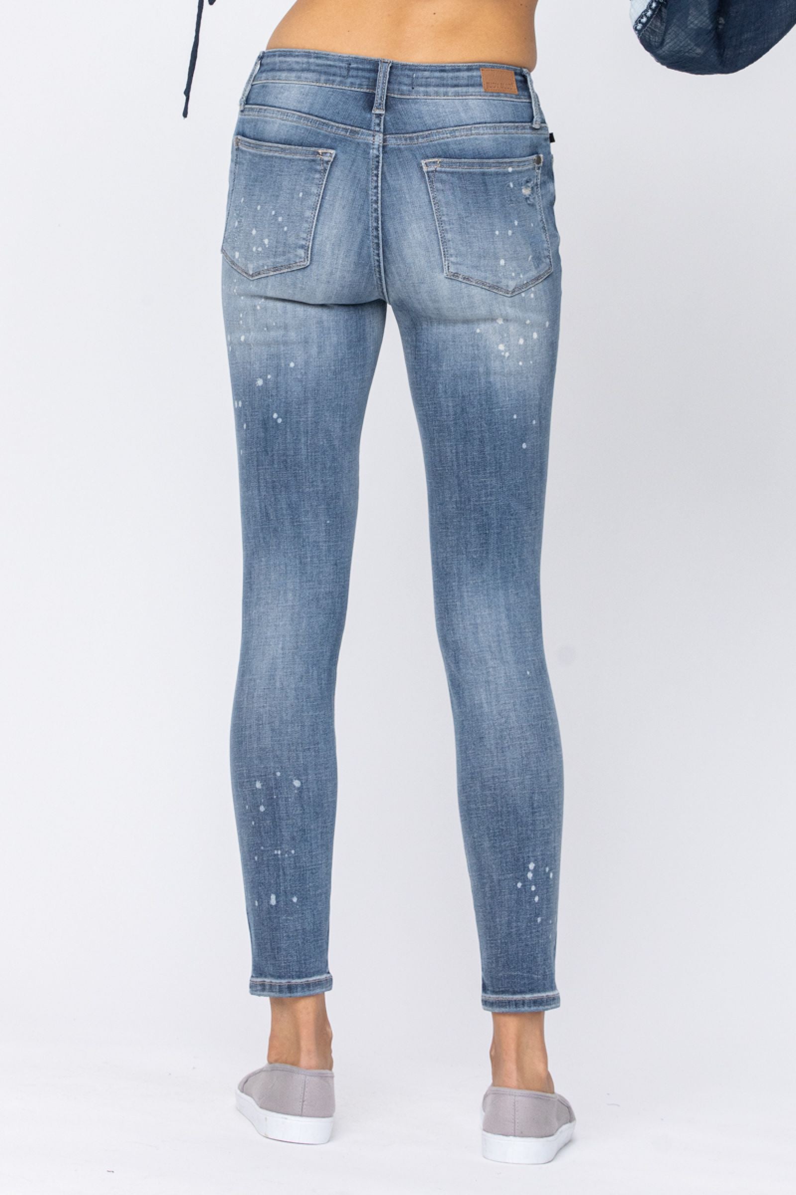 Judy Blue Bleach Splatter Destroyed Skinny Jeans