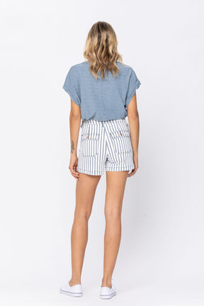 Judy Blue High Waist Stripe Shorts