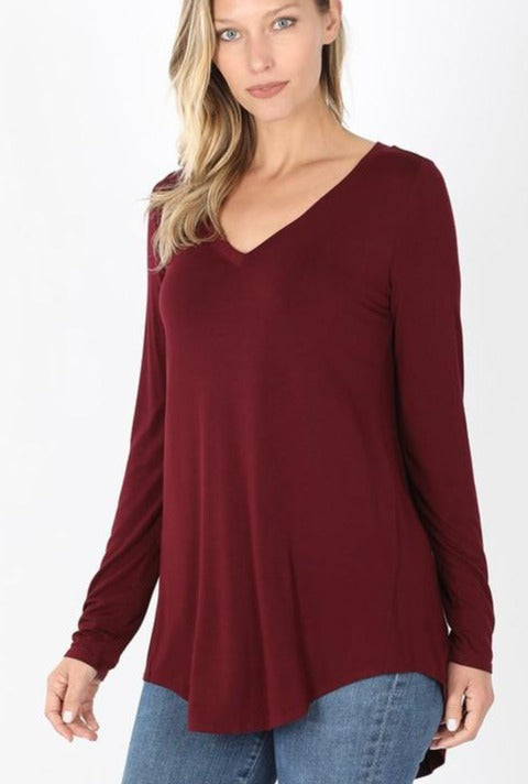 Easy Days Hi-lo Tee - Burgundy