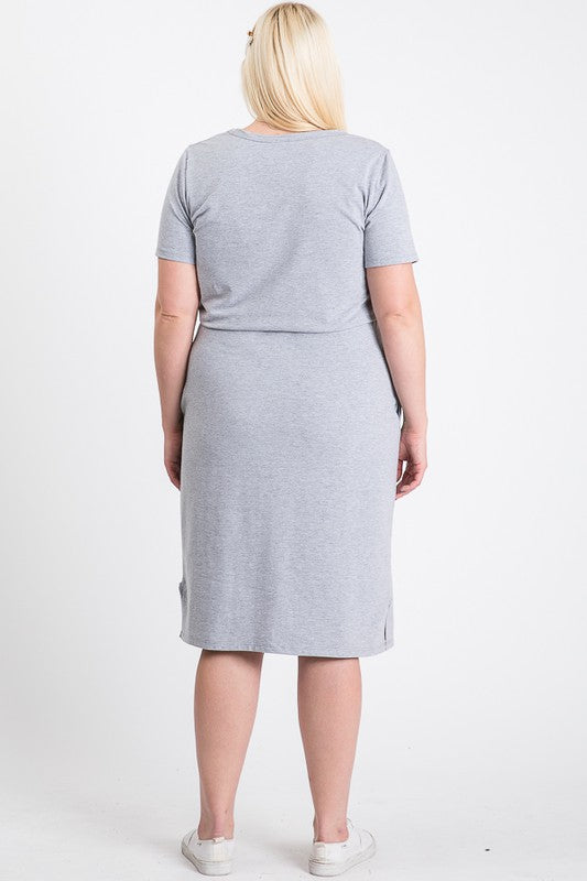 Feel Alive Tshirt Dress - Heather Grey