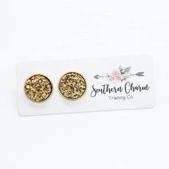 Gold Metallic in Gold Stud Earrings