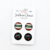 Ugly Christmas Sweater & Plaid Duo Studs