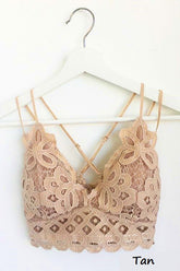 This is Love Lace Bralette - Tan