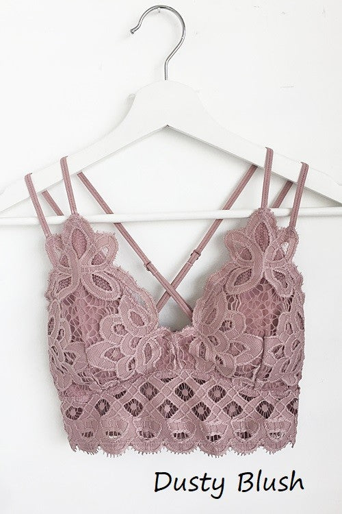 This is Love Lace Bralette - Dusty Blush