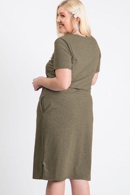 Feel Alive Tshirt Dress - Olive