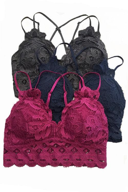 This is Love Lace Bralette - Magenta