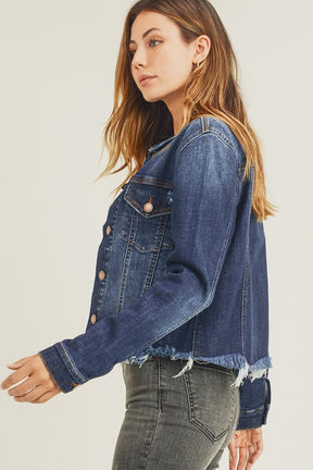 Thoughts of You Jean Jacket - Dark Wash