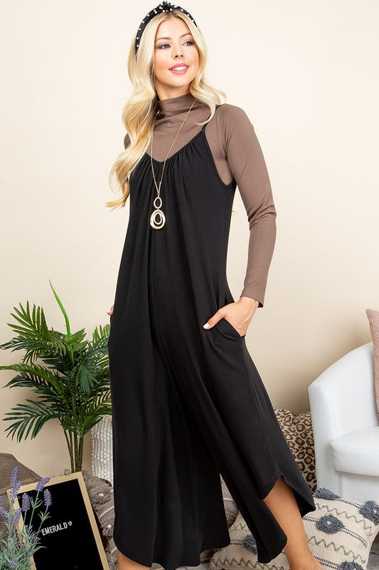 Pointed to You Jumpsuit - Black