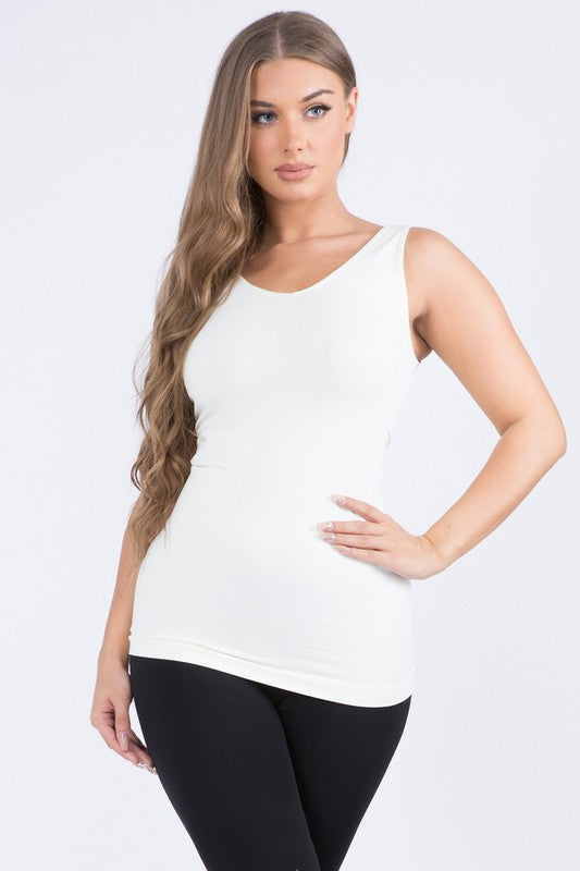 Reversible Seamless Tank - White