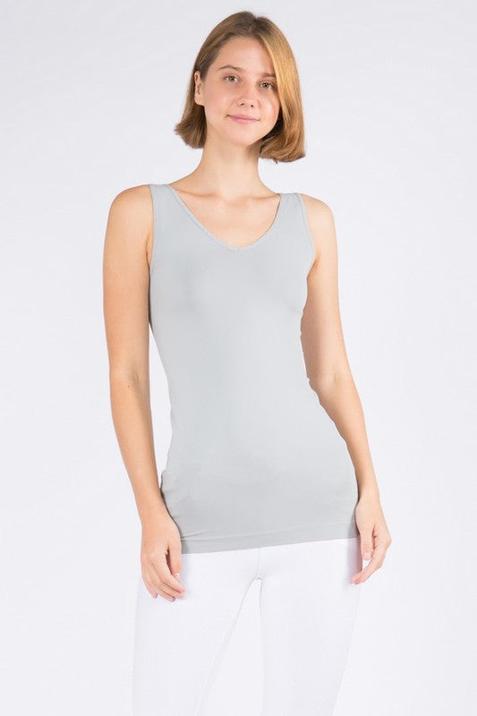 Reversible Seamless Tank - Grey