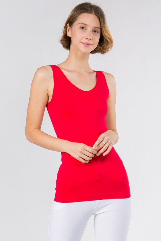 Reversible Seamless Tank - Red