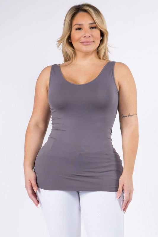 Reversible Seamless Tank - Shark Grey
