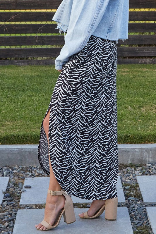 Ready For Anything Maxi Skirt - Zebra