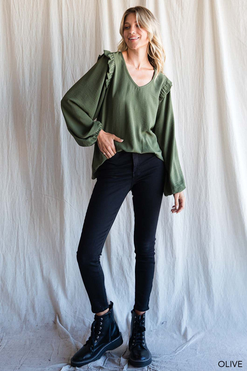 Memories Of Us Blouse - Olive