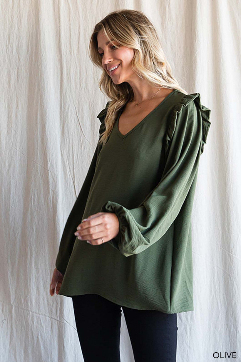 Memories Of Us Blouse - Olive