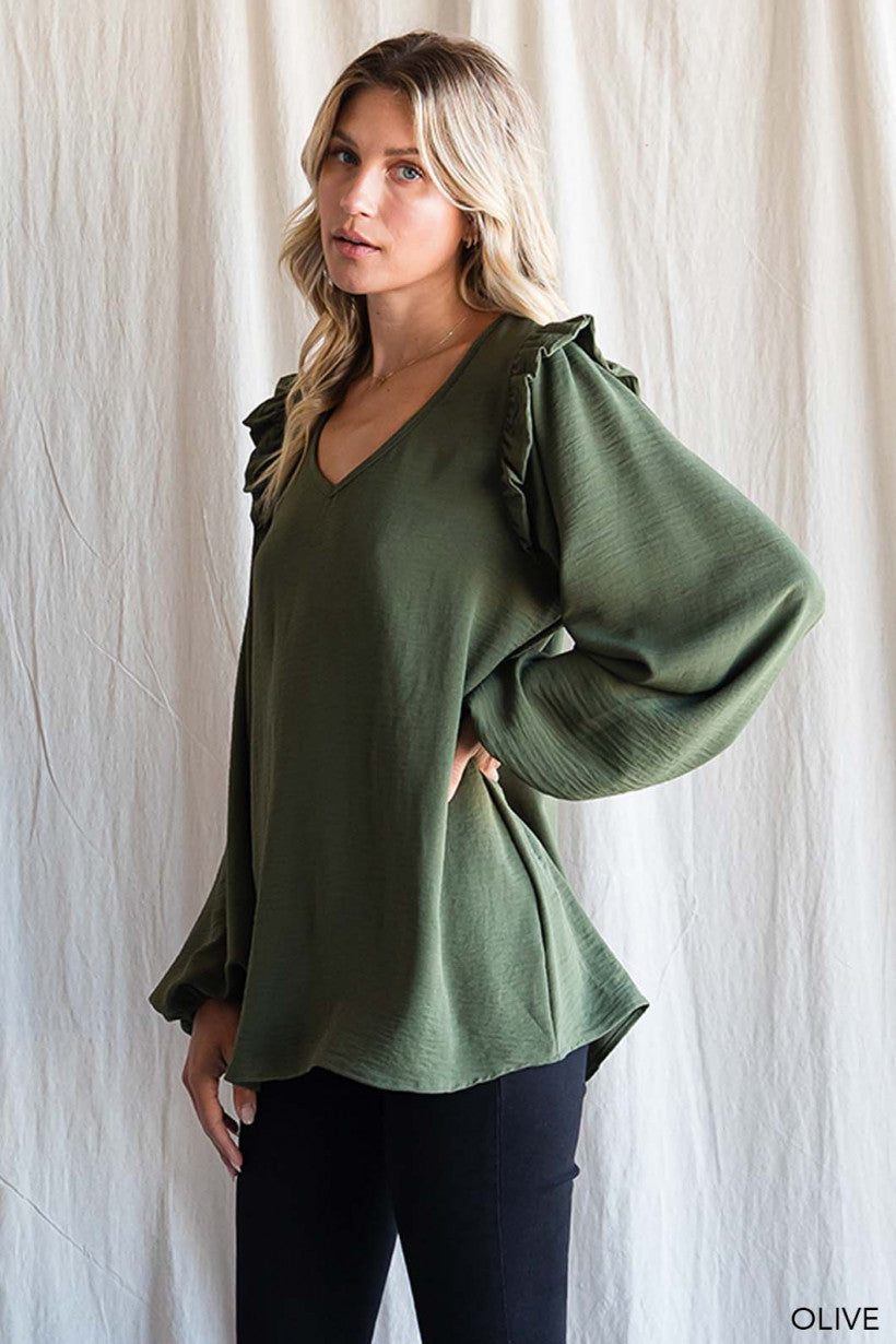 Memories Of Us Blouse - Olive