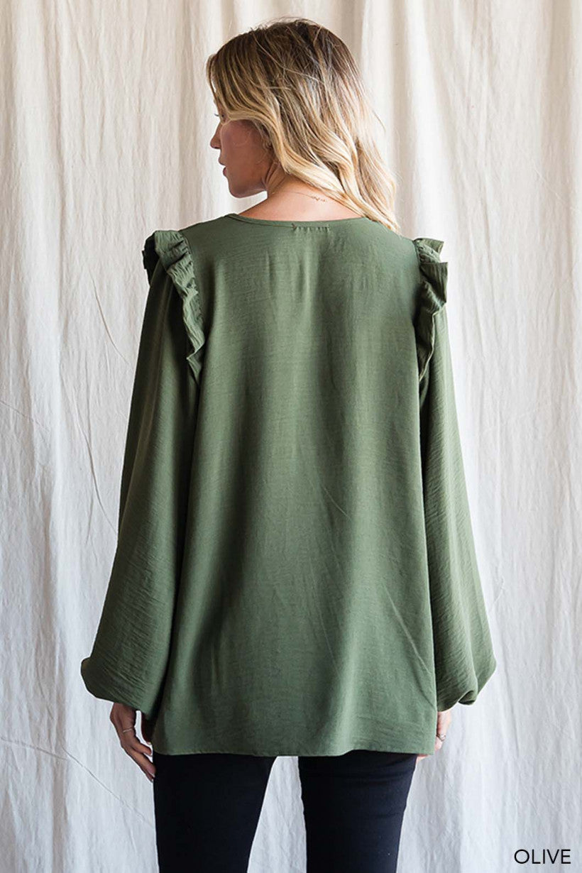 Memories Of Us Blouse - Olive