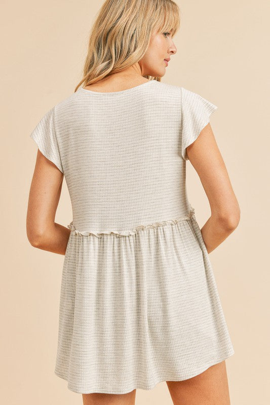 Time After Time Babydoll Top - Taupe