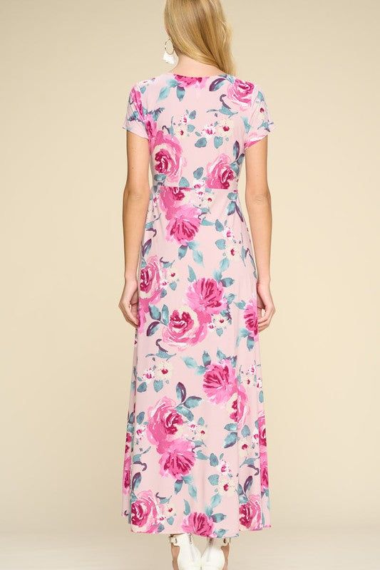 Take Me Away Floral Maxi Dress - Blush