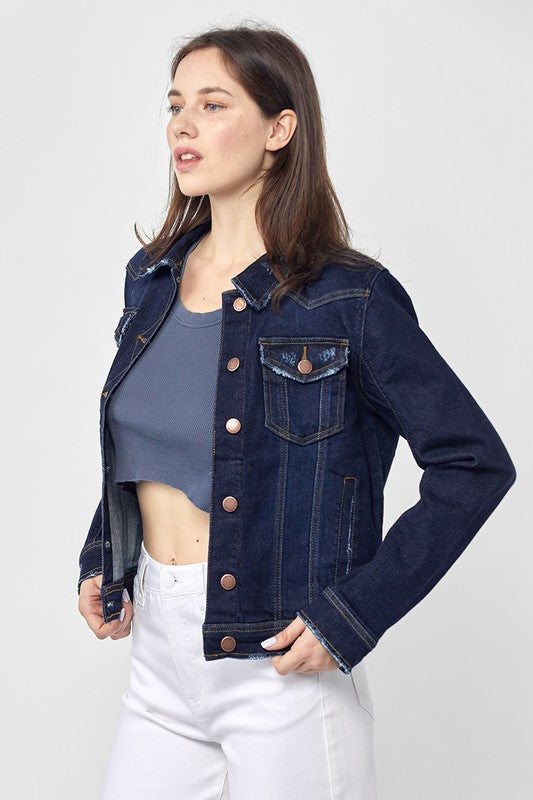 Forever and Now Classic Denim Jacket - Dark Wash