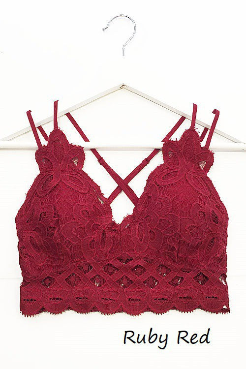 This is Love Lace Bralette - Ruby Red