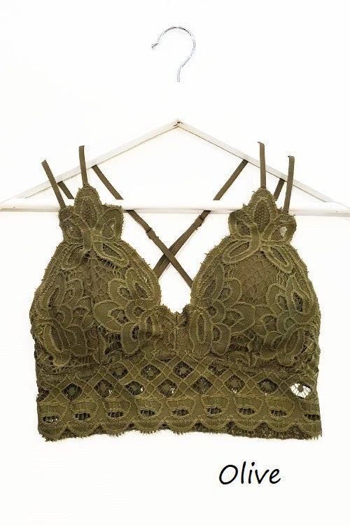 This is Love Lace Bralette - Olive