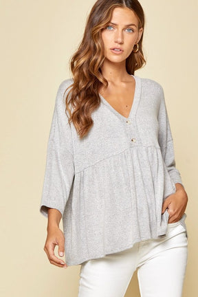 Dance With Me Knit Top - Grey