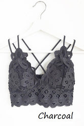 This is Love Lace Bralette - Charcoal