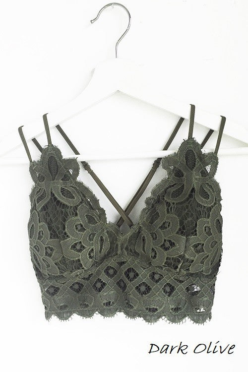 This is Love Lace Bralette - Dark Olive