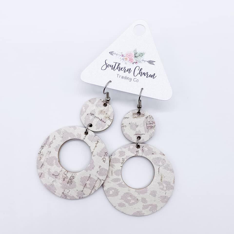 Itty Bitty Double O's Earrings - Nude Leopard