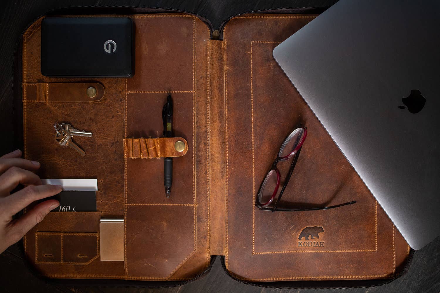 Buffalo Leather MacBook Portfolio