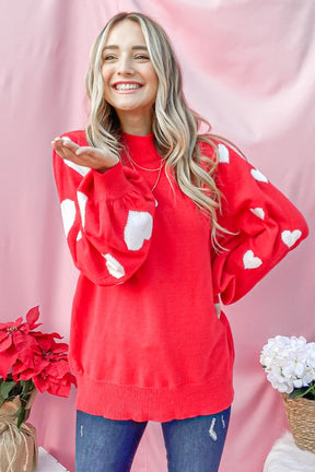 Heart on Your Sleeve Pullover Sweater