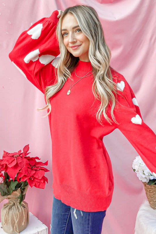 Heart on Your Sleeve Pullover Sweater