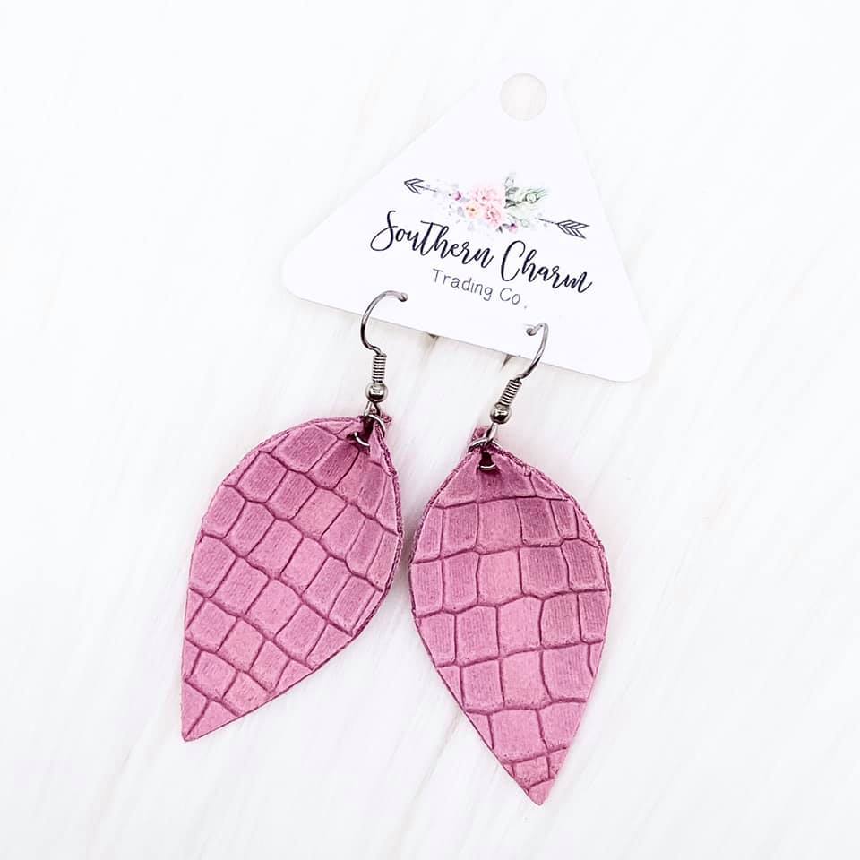 2” Bubble Gum Pink Gecko Petal Earrings