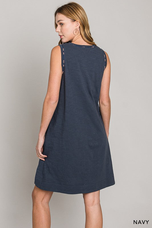 See You Every Time Tank Dress - Navy