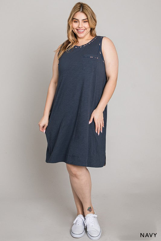 See You Every Time Tank Dress - Navy