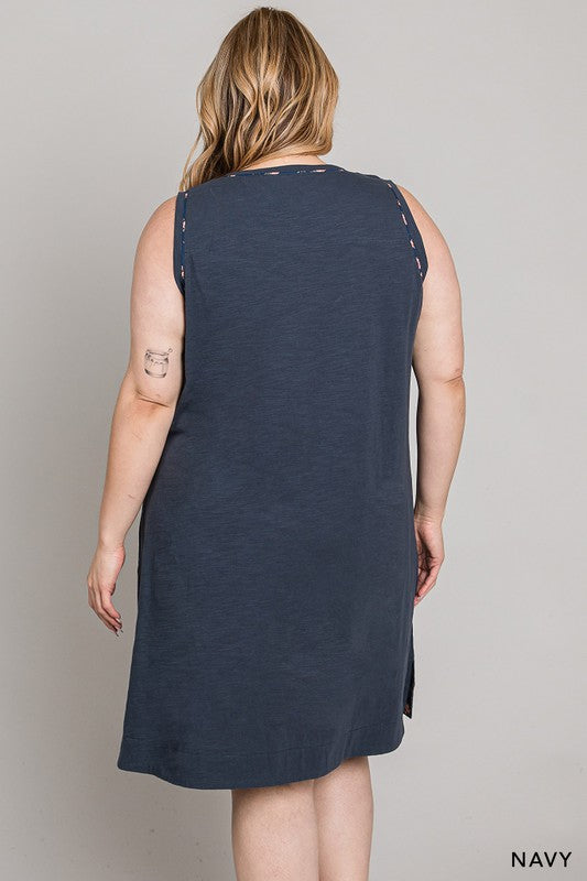 See You Every Time Tank Dress - Navy