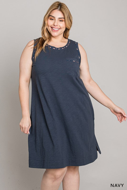 See You Every Time Tank Dress - Navy