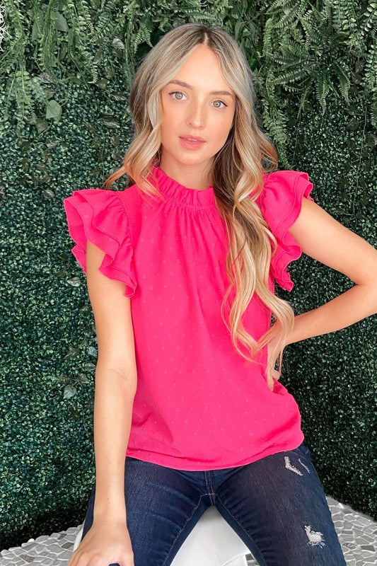 Happy With You Blouse - Fuchsia