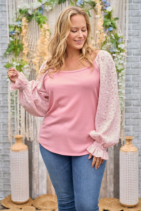 Dreams Come Alive Lace Sleeve Top