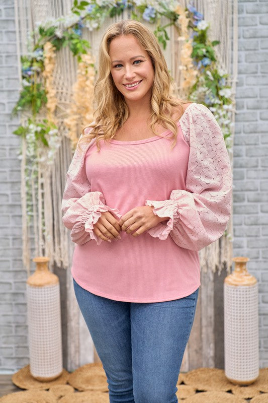 Dreams Come Alive Lace Sleeve Top