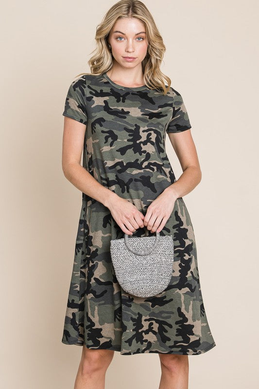 Take A Time Out Dress - Camo