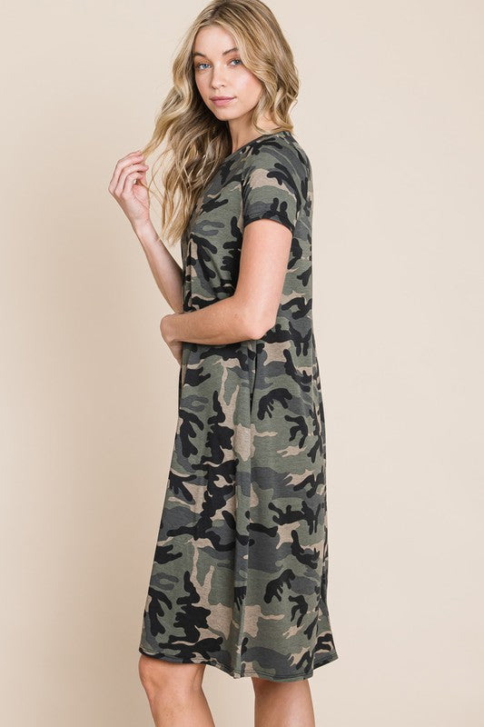 Take A Time Out Dress - Camo