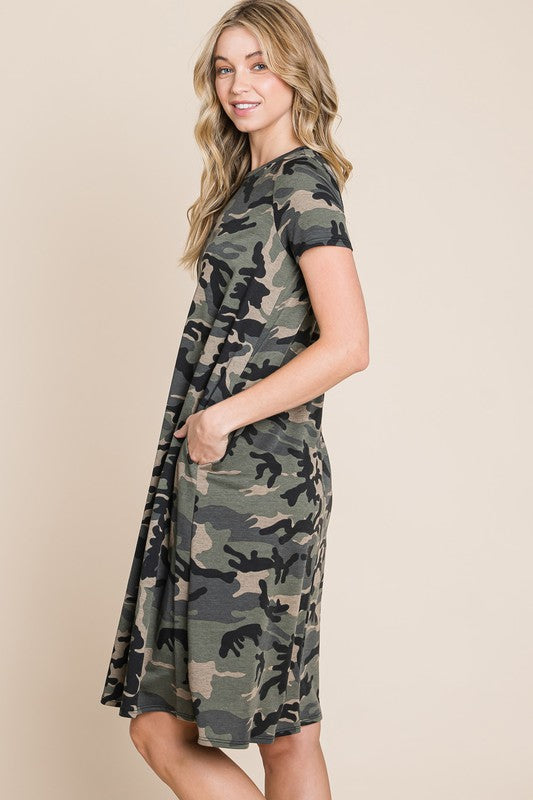 Take A Time Out Dress - Camo